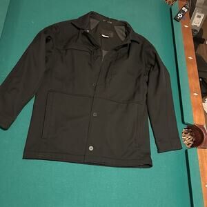 Columbia Men’s Black Softshell Jacket Size L Button Front XCO Fleece Lined